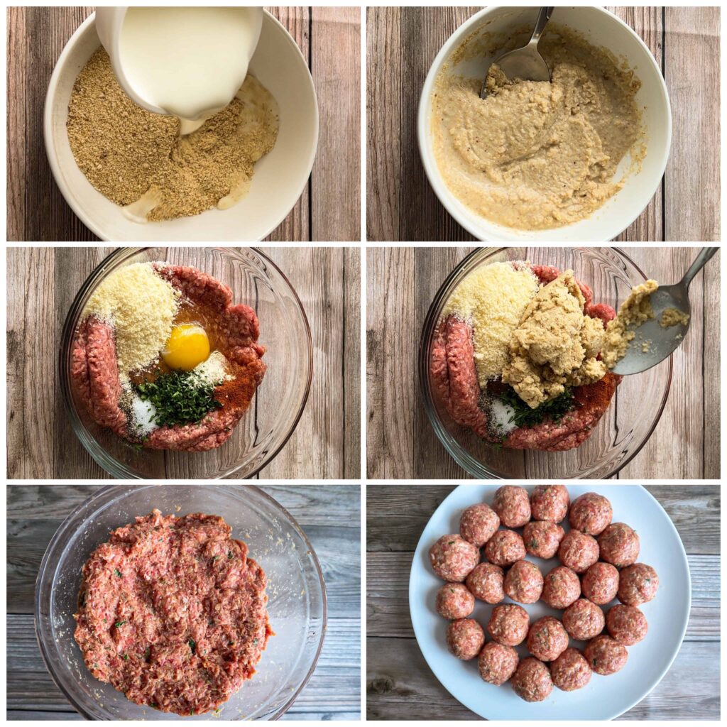 step by step on making air fryer meatballs