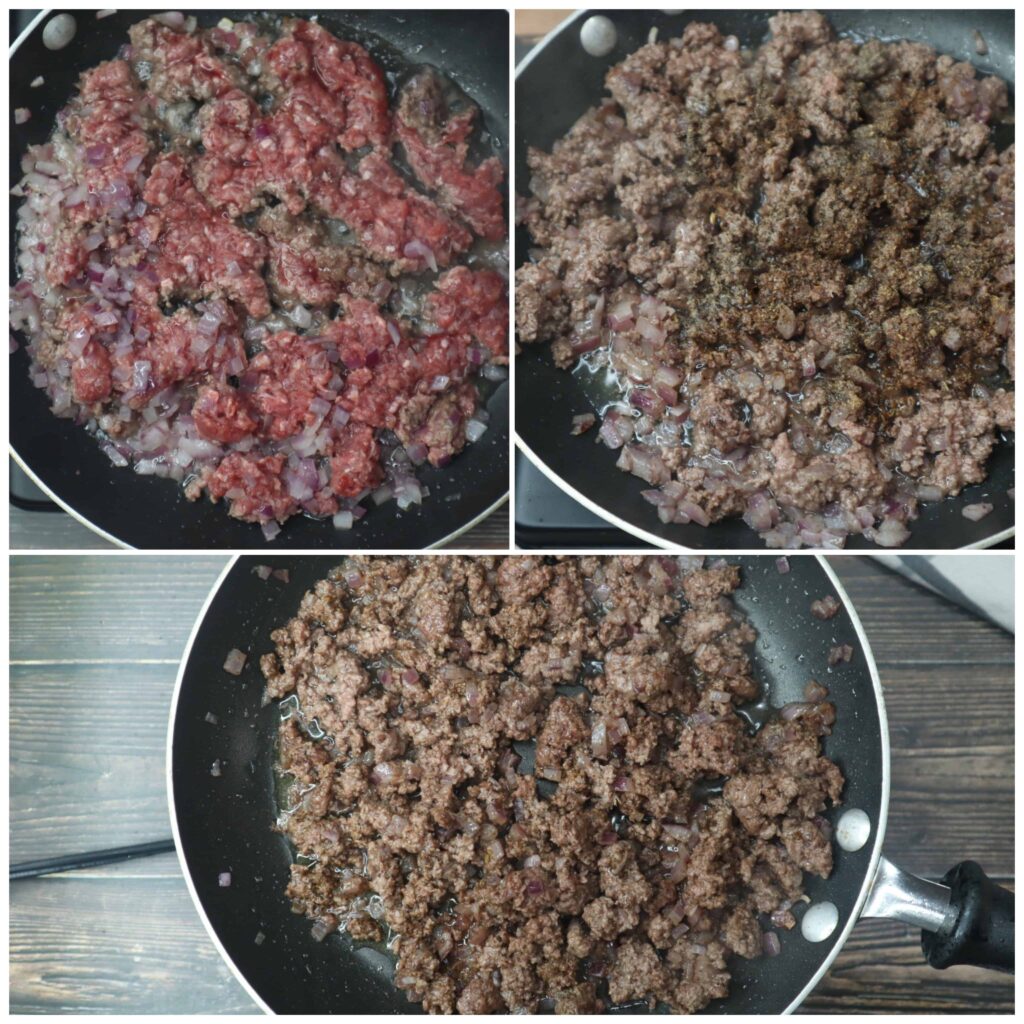 steps of cooking the ground beef 