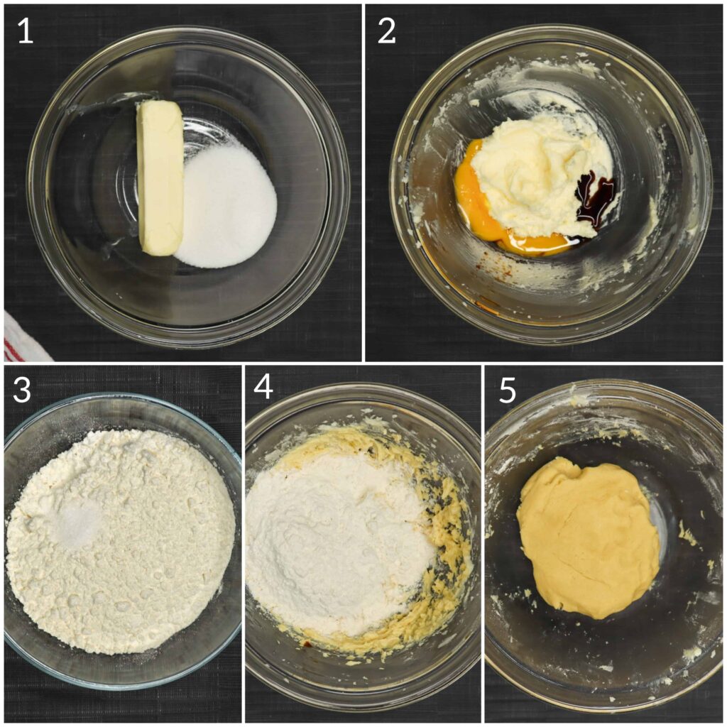 5 steps on how to make the cookies dough